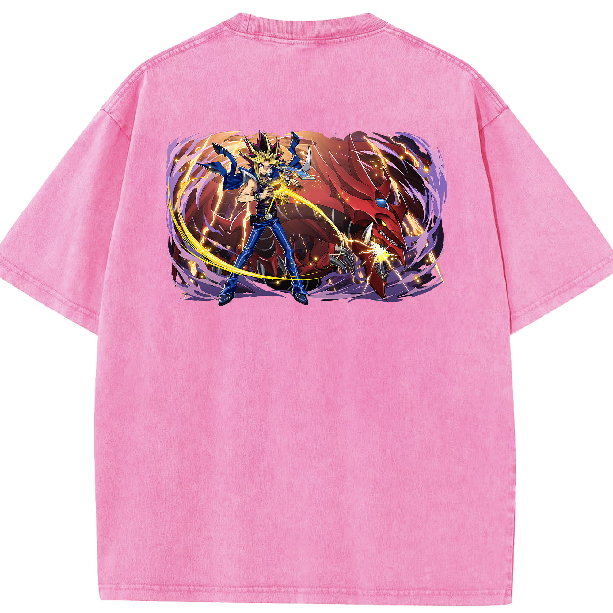 （画像用） 遊☆戯☆王 Yu-Gi-Oh! 綿100% ヴィンテージ風 半袖Tシャツ（背面プリント）